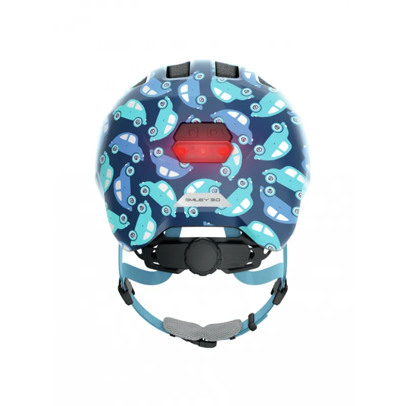 Abus Smiley 3.0 LED Kids Helmet - Blue Car 7 Abus Smiley 3.0 LED Kids Helmet - Blue Car - Image 7