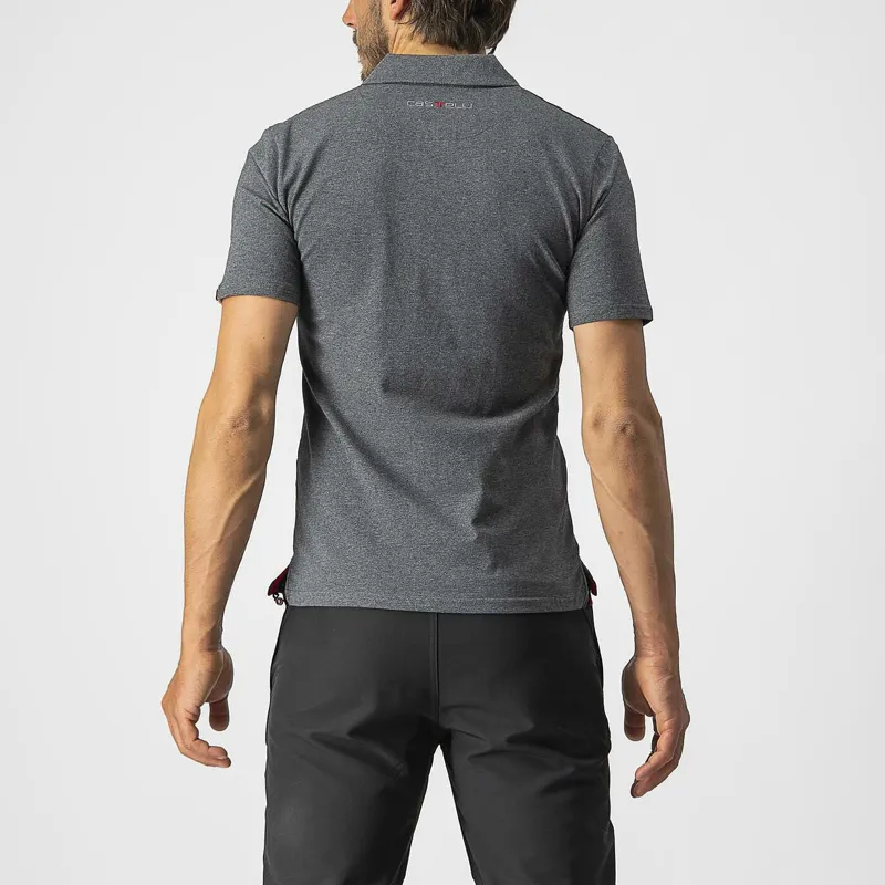 Castelli Race Day Short Sleeve Men's Polo Shirt - Melange Grey 1 Castelli Race Day Short Sleeve Men's Polo Shirt - Melange Grey