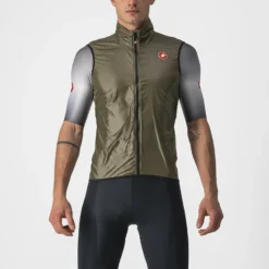 Castelli Aria Men's Windproof Vest - Moss Brown