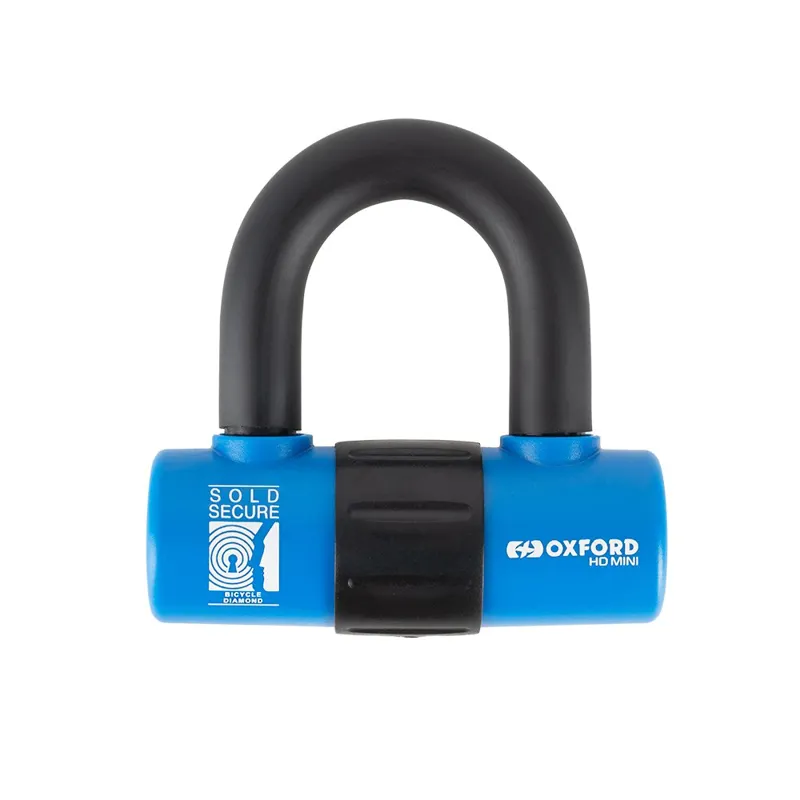 Oxford HD Mini 14mm Mini U- Lock - Diamond Sold Secure - Black/Blue 1 Oxford HD Mini 14mm Mini U- Lock - Diamond Sold Secure - Black/Blue