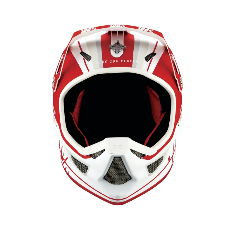 100 Percent Status Full Face MTB Helmet - Topenga Red/White 3 100 Percent Status Full Face MTB Helmet - Topenga Red/White - Image 3