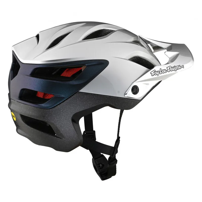 Troy Lee Designs A3 MIPS MTB Helmet - Uno - Silver/Electro 3 Troy Lee Designs A3 MIPS MTB Helmet - Uno - Silver/Electro - Image 3