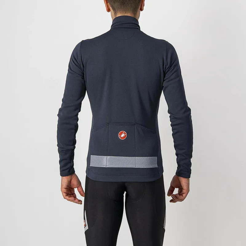 Castelli Puro 3 Thermal Men's Long Sleeve Jersey - Savile Blue/Silver 10 Castelli Puro 3 Thermal Men's Long Sleeve Jersey - Savile Blue/Silver - Image 10