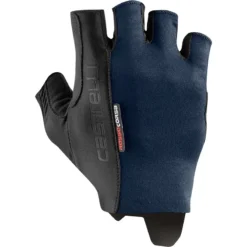 Castelli Rosso Corsa Espresso Short Finger Gloves - Savile Blue