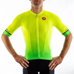 Castelli Aero Race 6.0 Short Sleeve Jersey - Yellow Fluo/Green Fluo -Cycle Fix CS20011YELFluoGRNFluo 3