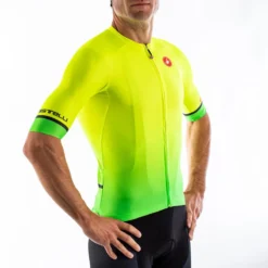 Castelli Aero Race 6.0 Short Sleeve Jersey - Yellow Fluo/Green Fluo -Cycle Fix CS20011YELFluoGRNFluo 4