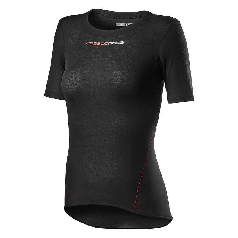 Castelli Prosecco Tech Womens Short Sleeve Base Layer - Black 2 Castelli Prosecco Tech Womens Short Sleeve Base Layer - Black - Image 2
