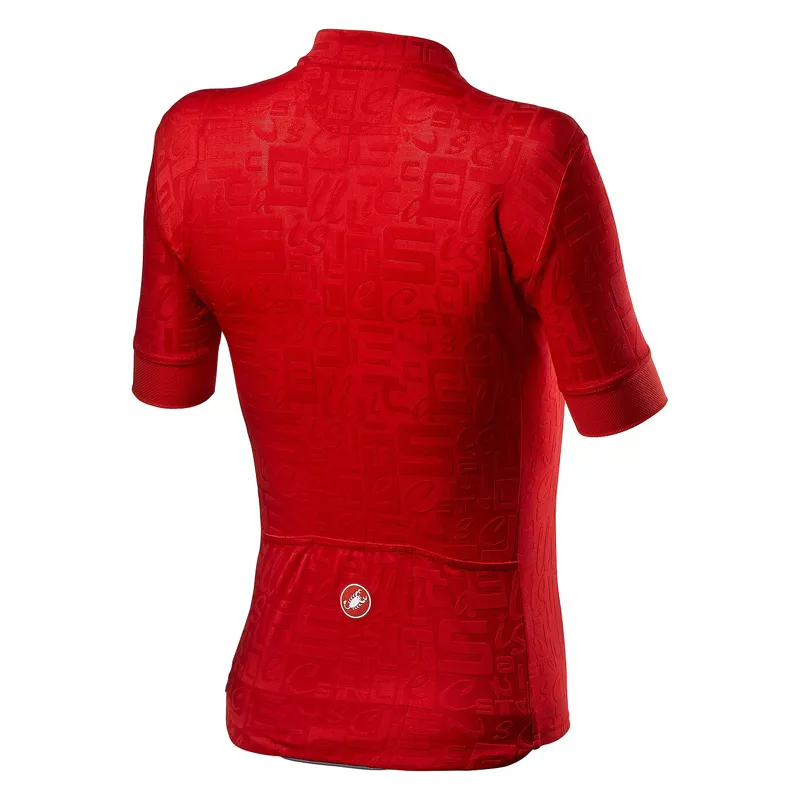 Castelli Promessa Jacquard Womens Short Sleeve Jersey - Red 4 Castelli Promessa Jacquard Womens Short Sleeve Jersey - Red - Image 4