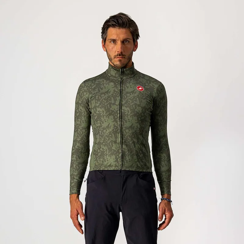 Castelli Unlimited Thermal Men's Long Sleeve Jersey - Military Green 3 Castelli Unlimited Thermal Men's Long Sleeve Jersey - Military Green - Image 3