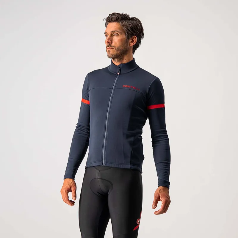 Castelli Fondo 2 Men's Long Sleeve Jersey - Savile Blue/Red Reflex 3 Castelli Fondo 2 Men's Long Sleeve Jersey - Savile Blue/Red Reflex - Image 3