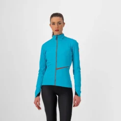 Castelli Go Women's Windproof Jacket - Sky Blue/Fiery Red