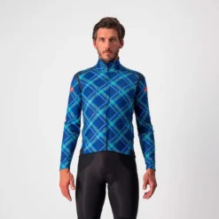 Castelli Perfetto RoS Men's Jacket - LTD Prints Ocean Blue/Green Plaid