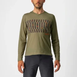 Castelli Trail Tech Men's Long Sleeve T-Shirt - Electric Lime/Dark Lime -Cycle Fix CS220093531 1