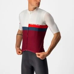 Castelli A Blocco Men's Short Sleeve Jersey - Light Black/Red/Grey
