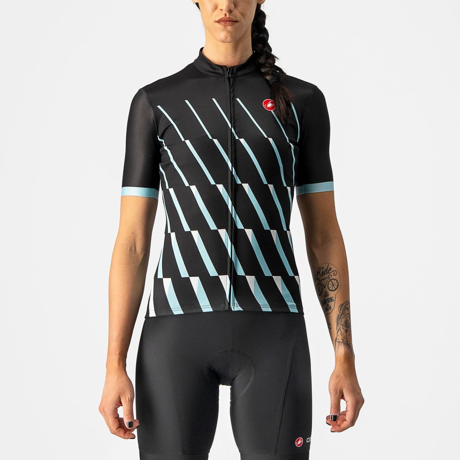 Castelli Pendio Women's Short Sleeve Jersey - Blush/Dark Grey/White 2 Castelli Pendio Women's Short Sleeve Jersey - Blush/Dark Grey/White - Image 2