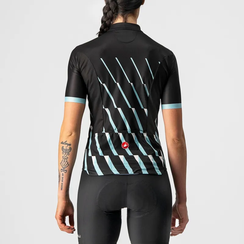 Castelli Pendio Women's Short Sleeve Jersey - Black/Skylight/White 1 Castelli Pendio Women's Short Sleeve Jersey - Black/Skylight/White
