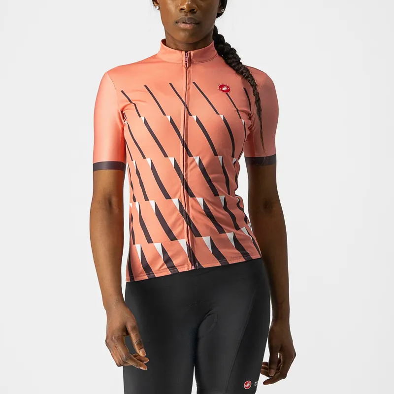 Castelli Pendio Women's Short Sleeve Jersey - Blush/Dark Grey/White 1 Castelli Pendio Women's Short Sleeve Jersey - Blush/Dark Grey/White