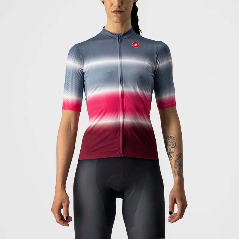 Castelli Dolce Women's Short Sleeve Jersey - Steel Blue/Bordeaux 3 Castelli Dolce Women's Short Sleeve Jersey - Steel Blue/Bordeaux - Image 3