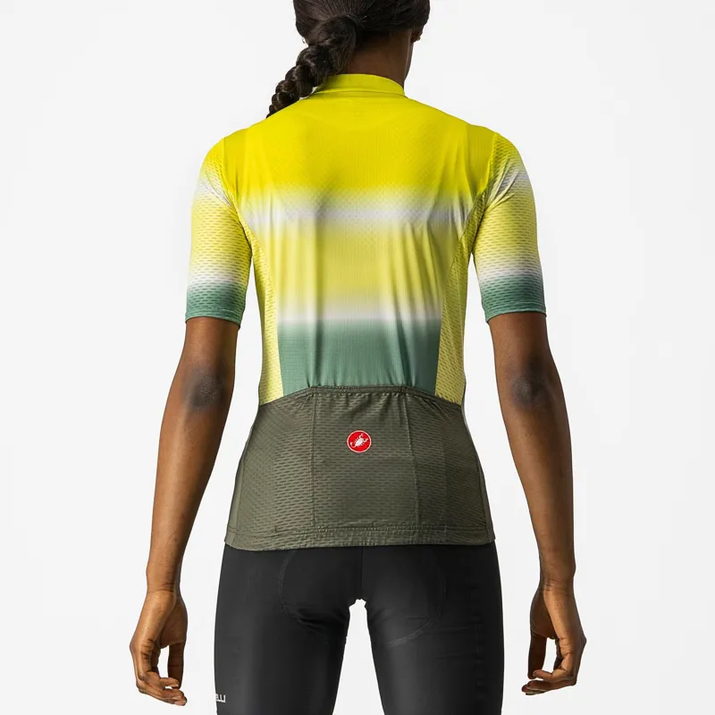 Castelli Dolce Women's Short Sleeve Jersey - Sulphur/Military Green 3 Castelli Dolce Women's Short Sleeve Jersey - Sulphur/Military Green - Image 3
