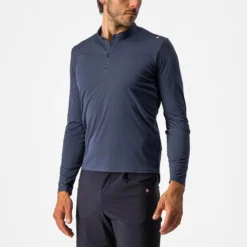 Castelli Tech 2 Henley Men's Long Sleeve Technical T-Shirt - Savile Blue 5 Castelli Tech 2 Henley Men's Long Sleeve Technical T-Shirt - Savile Blue -Cycle Fix CS220764141 1