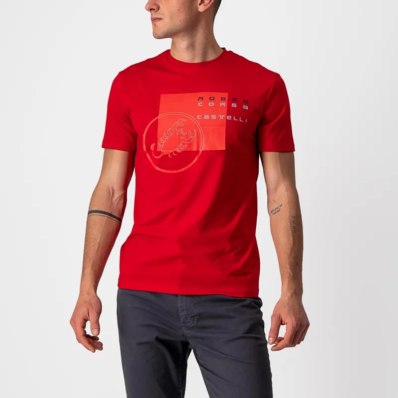 Castelli Maurizio Men's T-Shirt - Red/Silver Grey/Black 1 Castelli Maurizio Men's T-Shirt - Red/Silver Grey/Black