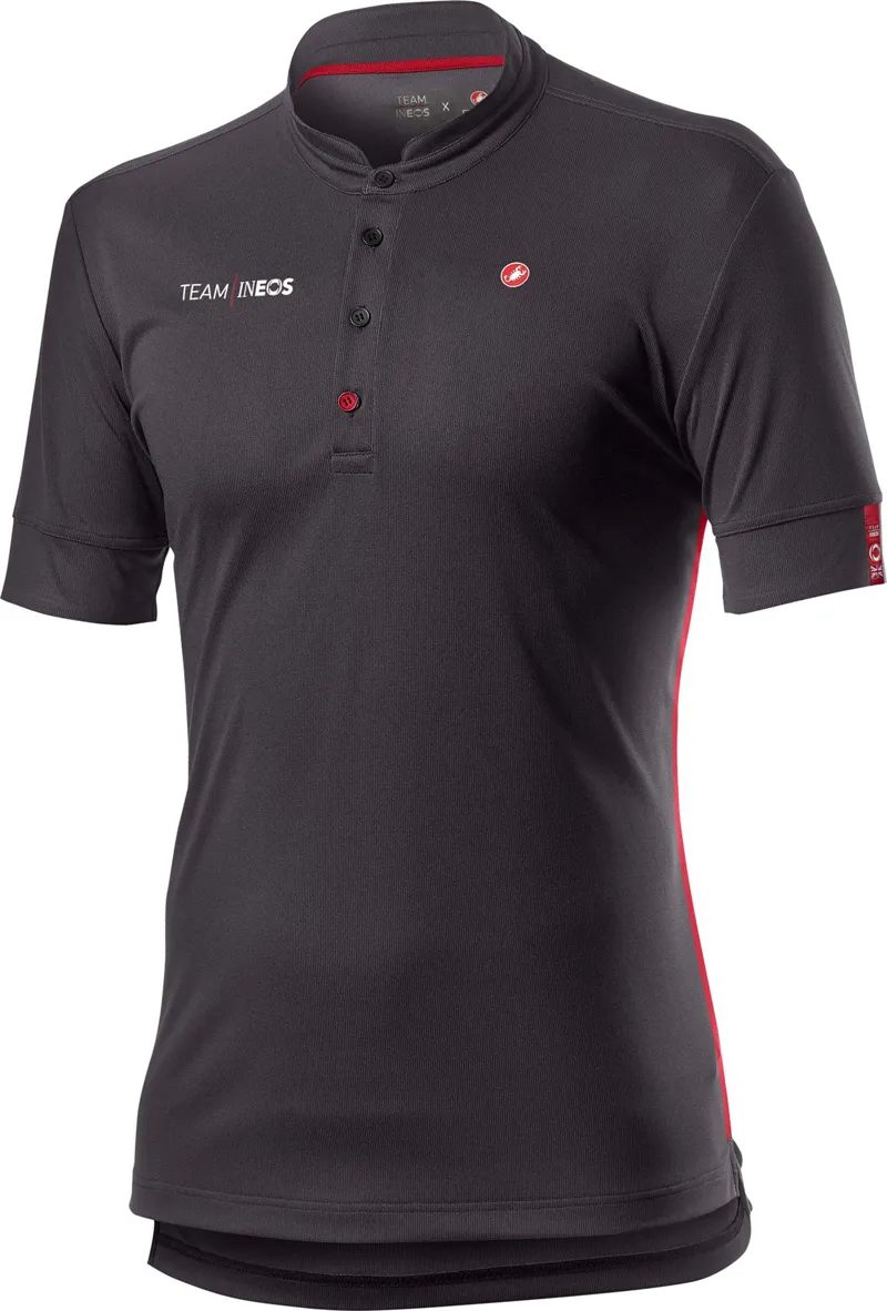 Castelli Team Ineos Tech Polo - Grey Melange 1 Castelli Team Ineos Tech Polo - Grey Melange