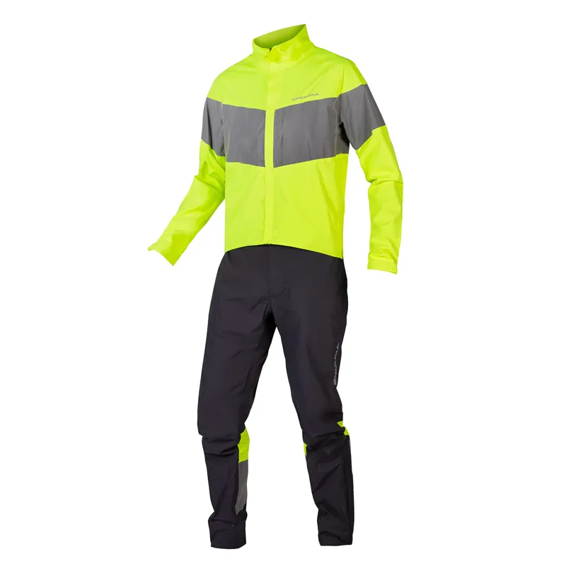 Endura Urban Luminite Waterproof Men's One Piece - Hi-Viz Yellow 2 Endura Urban Luminite Waterproof Men's One Piece - Hi-Viz Yellow - Image 2