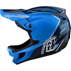 Troy Lee Designs D4 Composite MIPS Full Face Helmet - Qualifier White/Blue
