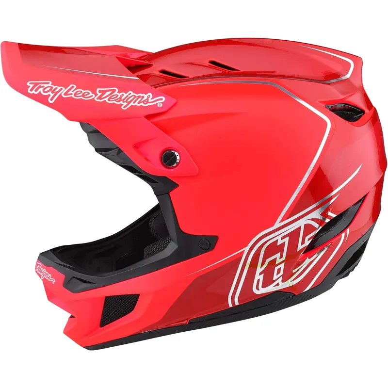 Troy Lee Designs D4 Composite MIPS Full Face Helmet - Shadow Glo Red 6 Troy Lee Designs D4 Composite MIPS Full Face Helmet - Shadow Glo Red - Image 6