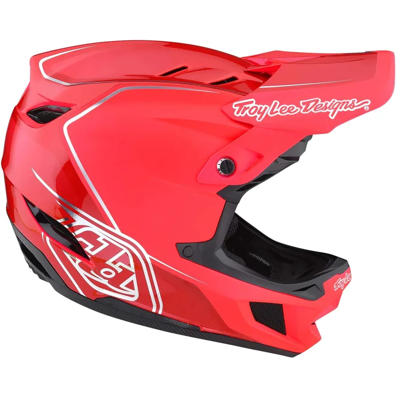 Troy Lee Designs D4 Composite MIPS Full Face Helmet - Shadow Glo Red 2 Troy Lee Designs D4 Composite MIPS Full Face Helmet - Shadow Glo Red - Image 2