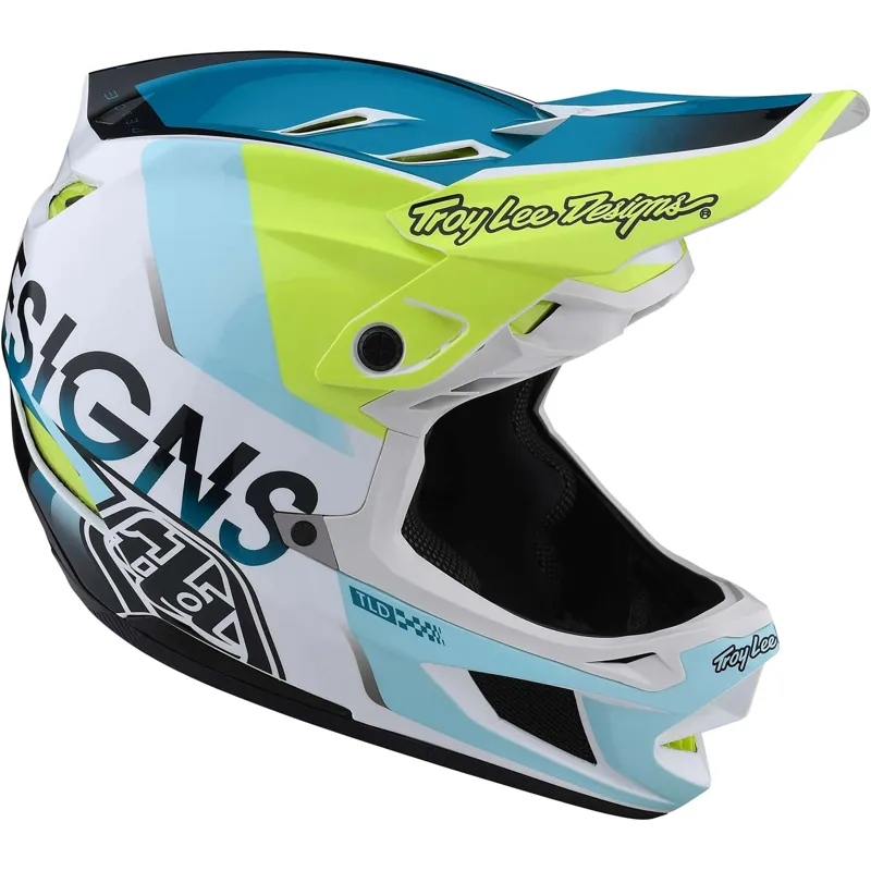 Troy Lee Designs D4 Composite MIPS Full Face Helmet - Qualifier White/Green 5 Troy Lee Designs D4 Composite MIPS Full Face Helmet - Qualifier White/Green - Image 5