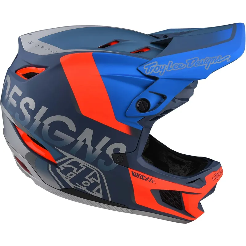 Troy Lee Designs D4 Composite MIPS Full Face Helmet - Qualifier Slate/Red 2 Troy Lee Designs D4 Composite MIPS Full Face Helmet - Qualifier Slate/Red - Image 2