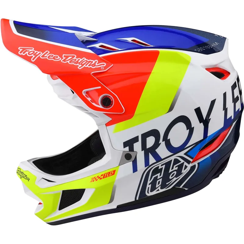 Troy Lee Designs D4 Composite MIPS Full Face Helmet - Qualifier White/Blue 13 Troy Lee Designs D4 Composite MIPS Full Face Helmet - Qualifier White/Blue - Image 13