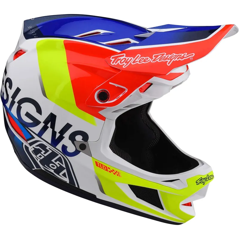 Troy Lee Designs D4 Composite MIPS Full Face Helmet - Qualifier White/Blue 6 Troy Lee Designs D4 Composite MIPS Full Face Helmet - Qualifier White/Blue - Image 6