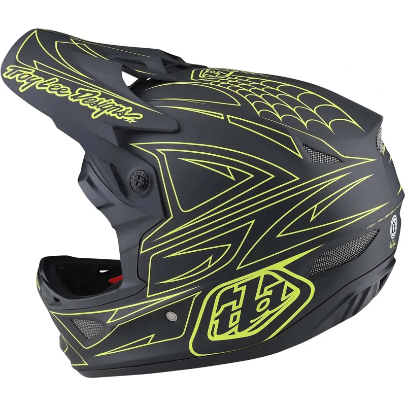 Troy Lee Designs D3 Fiberlite MIPS Full Face Helmet -Spider Stripe Yellow 3 Troy Lee Designs D3 Fiberlite MIPS Full Face Helmet -Spider Stripe Yellow - Image 3