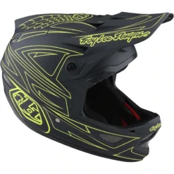 Troy Lee Designs D3 Fiberlite MIPS Full Face Helmet -Spider Stripe Yellow