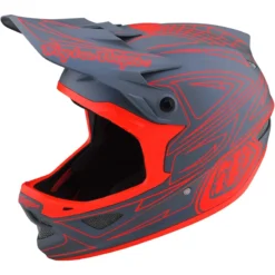 Troy Lee Designs D3 Fiberlite MIPS Full Face Helmet -Spider Stripe Red -Cycle Fix TLD19855001