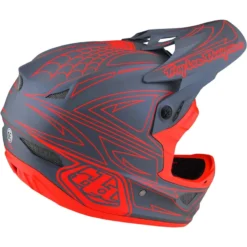 Troy Lee Designs D3 Fiberlite MIPS Full Face Helmet -Spider Stripe Red -Cycle Fix TLD19855001 5