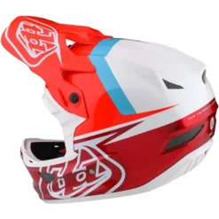 Troy Lee Designs D3 Fiberlite MIPS Full Face Helmet -Spider Stripe Red -Cycle Fix TLD19874401 3