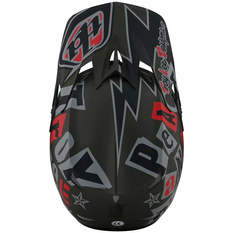 Troy Lee Designs D3 Fiberlite Full Face Helmet - Anarchy - Olive 6 Troy Lee Designs D3 Fiberlite Full Face Helmet - Anarchy - Olive - Image 6