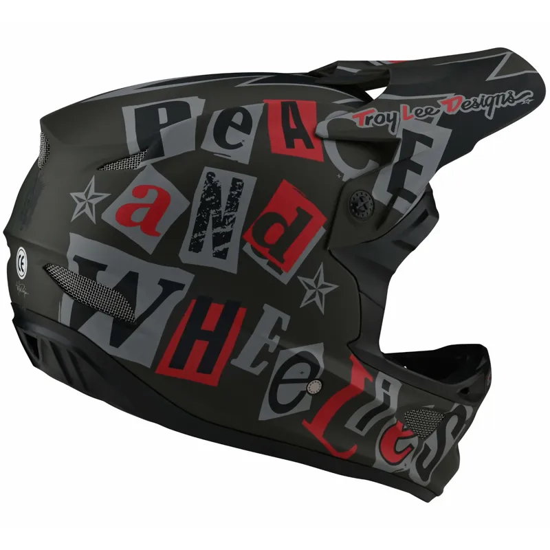 Troy Lee Designs D3 Fiberlite Full Face Helmet - Anarchy - Olive 3 Troy Lee Designs D3 Fiberlite Full Face Helmet - Anarchy - Olive - Image 3