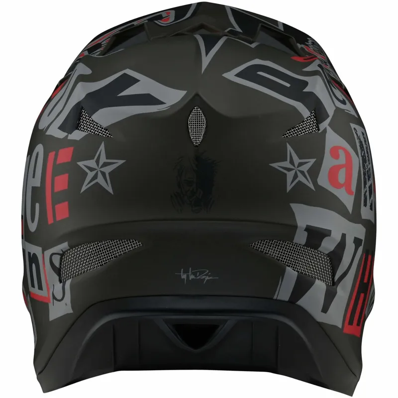 Troy Lee Designs D3 Fiberlite Full Face Helmet - Anarchy - Olive 4 Troy Lee Designs D3 Fiberlite Full Face Helmet - Anarchy - Olive - Image 4