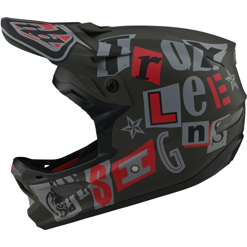 Troy Lee Designs D3 Fiberlite Full Face Helmet - Anarchy - Olive 2 Troy Lee Designs D3 Fiberlite Full Face Helmet - Anarchy - Olive - Image 2