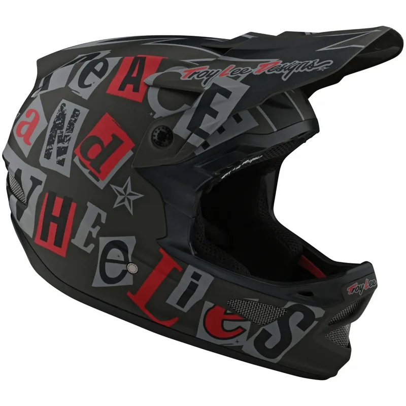 Troy Lee Designs D3 Fiberlite Full Face Helmet - Anarchy - Olive 7 Troy Lee Designs D3 Fiberlite Full Face Helmet - Anarchy - Olive - Image 7