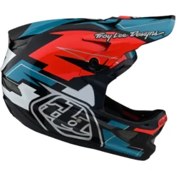 Troy Lee Designs D3 Fiberlite Full Face Helmet - Vertigo - Blue/Red -Cycle Fix TLD198VertigoBlueRed 4