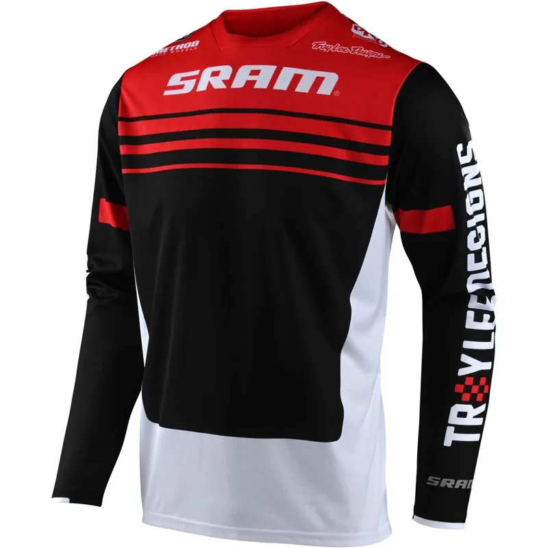 Troy Lee Designs Troy Lee Sprint Long Sleeve Jersey - Formula Sram - Red/Black 2 Troy Lee Designs Troy Lee Sprint Long Sleeve Jersey - Formula Sram - Red/Black - Image 2