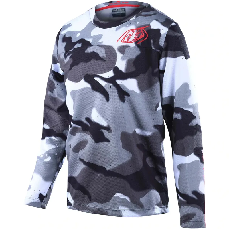 Troy Lee Designs Flowline Youth Long Sleeve Jersey - Spray Camo White 4 Troy Lee Designs Flowline Youth Long Sleeve Jersey - Spray Camo White - Image 4