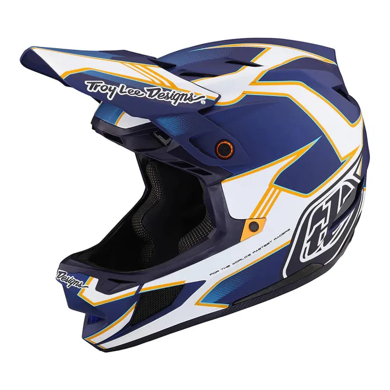 Troy Lee Designs D4 Composite MIPS Full Face Helmet - Reverb White/Blue 3 Troy Lee Designs D4 Composite MIPS Full Face Helmet - Reverb White/Blue - Image 3