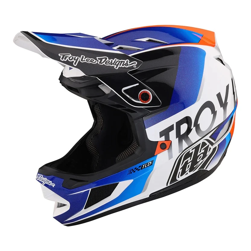Troy Lee Designs D4 Composite MIPS Full Face Helmet - Reverb White/Blue 4 Troy Lee Designs D4 Composite MIPS Full Face Helmet - Reverb White/Blue - Image 4