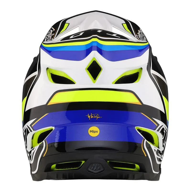 Troy Lee Designs D4 Composite MIPS Full Face Helmet - Reverb White/Blue 6 Troy Lee Designs D4 Composite MIPS Full Face Helmet - Reverb White/Blue - Image 6